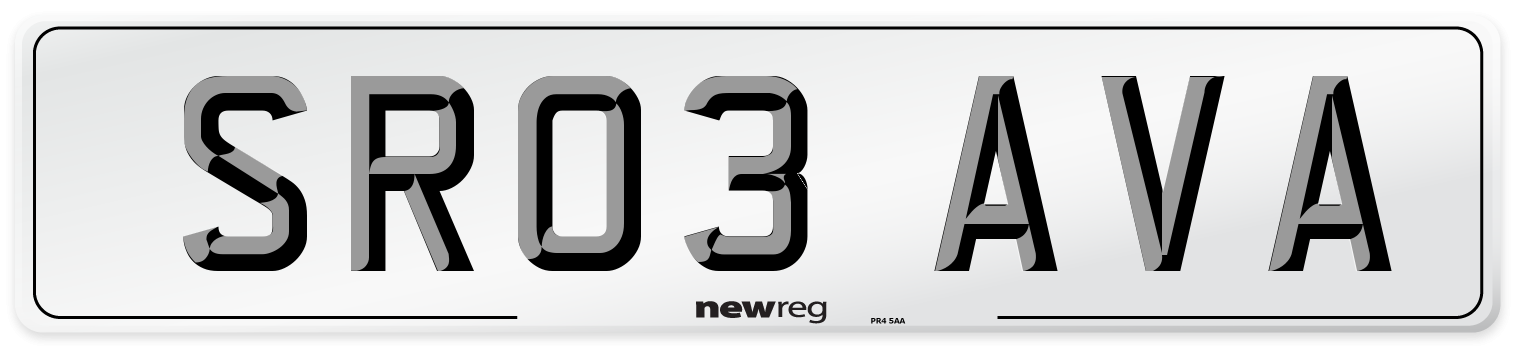 SR03 AVA Number Plate from New Reg